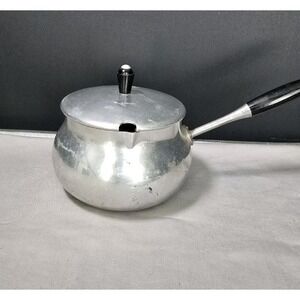 1960s Puralum Italy Aluminum Fondue Chocolate Melting Pot/Pour Spout Lid